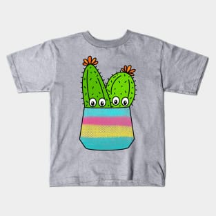 Cute Cactus Design #280: Cute Cacti In Spray Painted Pot Kids T-Shirt